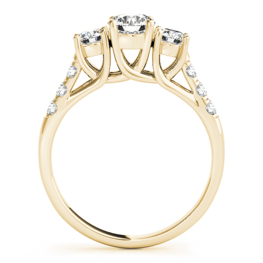 Maulijewels 0.50 Carat Halo Diamond Engagement Ring 14k Yellow Gold In Yellow