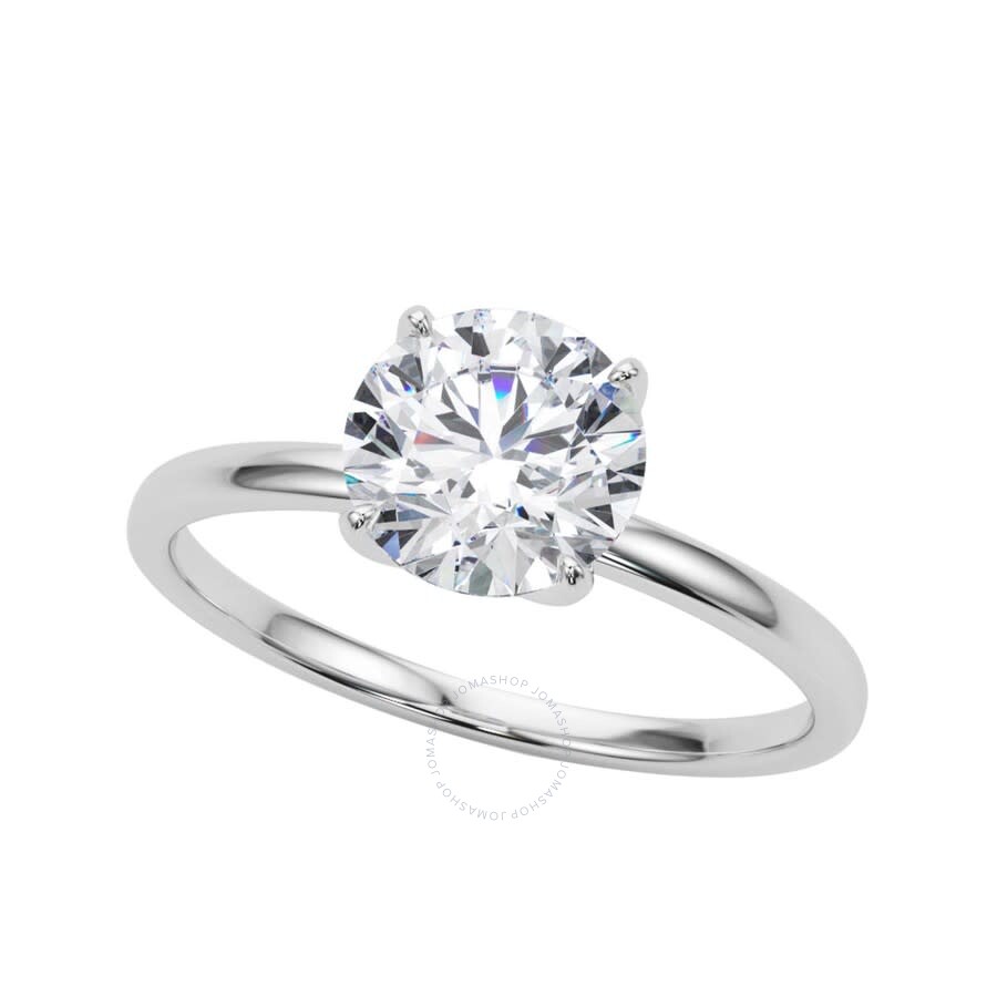 Maulijewels 1.50 Carat Diamond Moissanite Solitaire Engagement Rings For Women In 18k White Gold Rin In White