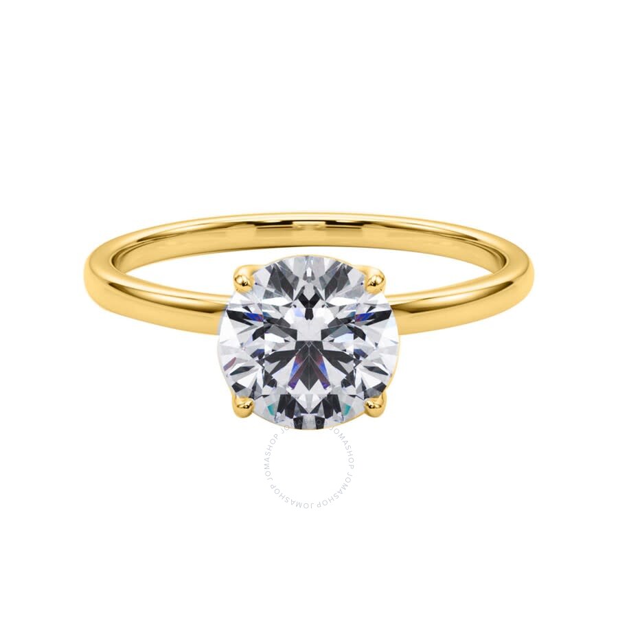 Maulijewels 1.50 Carat Diamond Moissanite Solitaire Engagement Rings For Women In 18k Yellow Gold Ri In Yellow
