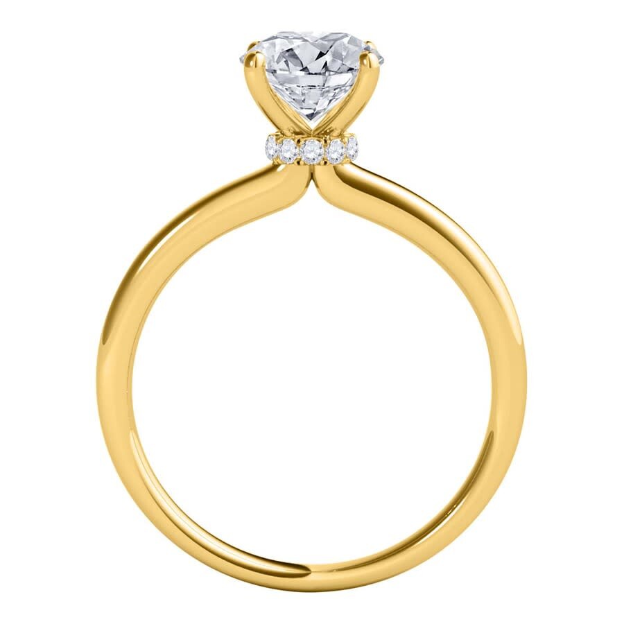 Maulijewels 1.05 Carat Round White Diamond Solitaire Style Engagement Ring In 14k Yellow Gold In White