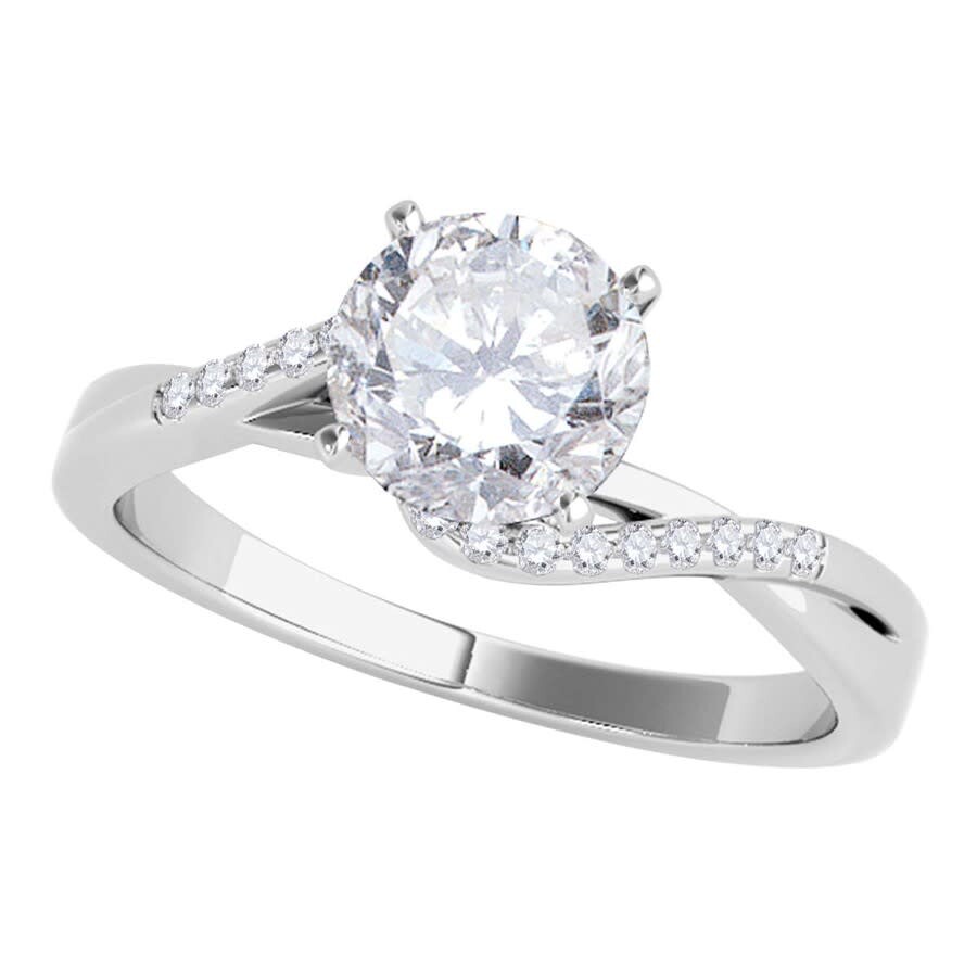 Shop Maulijewels 1.10 Carat White Diamond Solitaire Style Engagement Ring 18k Solid White Gold