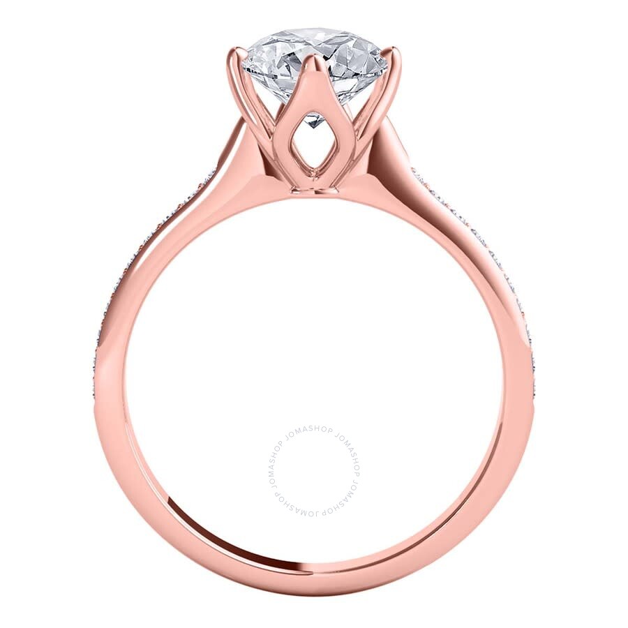 Shop Maulijewels 1.15 Carat Natural Round White Diamond ( H-i/ I1-i2 ) Solitaire Engagement Ring In 14k S In Rose Gold-tone