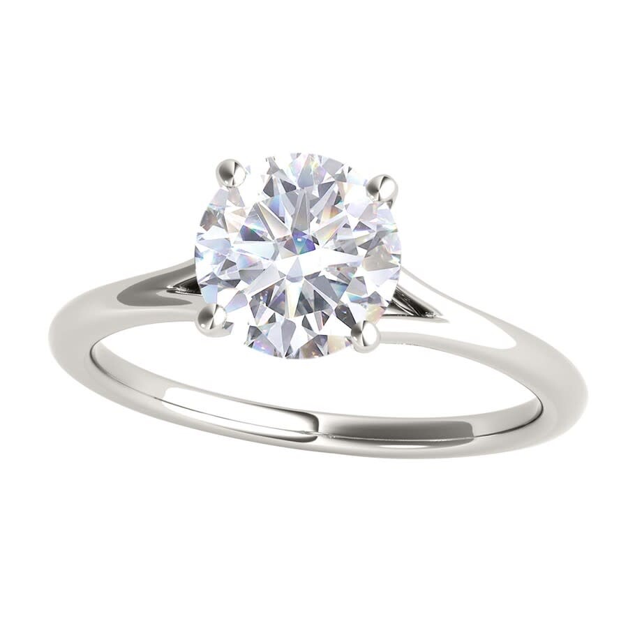 Maulijewels 14k White Gold 1.50 Carat White Moissanite Diamond Engagement Wedding Ring In Ring Size  In White
