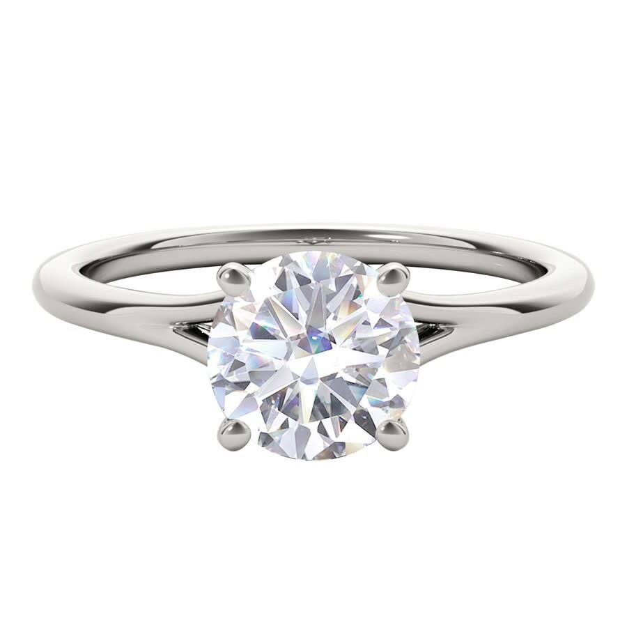 Maulijewels 14k White Gold 1.50 Carat White Moissanite Diamond Engagement Wedding Ring In Ring Size  In White