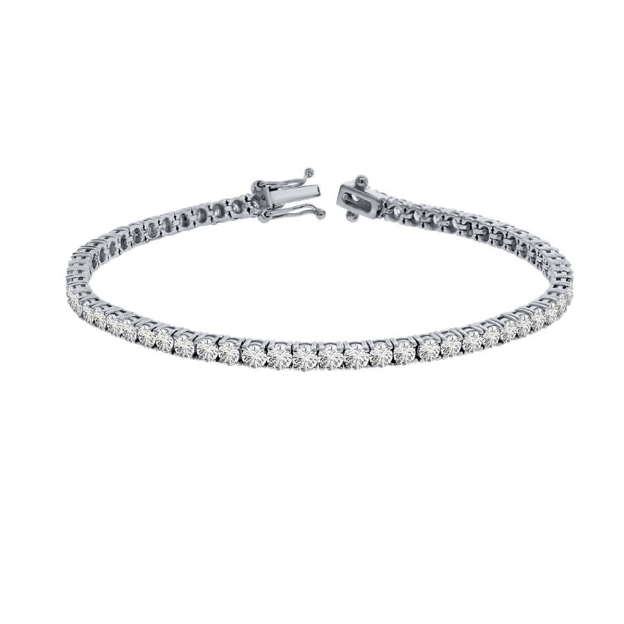 Maulijewels 14k White Gold 6.00 Cttw Lab Grown Diamond 7.00" Classic Tennis Bracelet (f-g Color In White