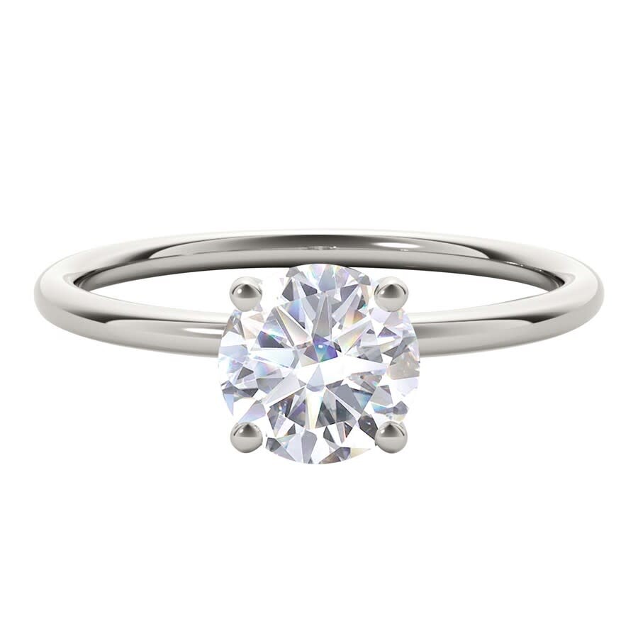 Maulijewels 1.5 Carat Diamond 14k White Gold Moissanite ( G-h/ Vs1 ) Solitaire Engagement Ring For W In White