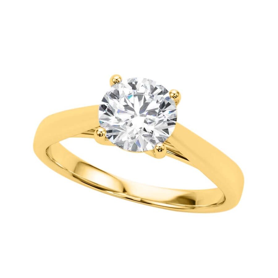 Shop Maulijewels 1.50 Carat Diamond Moissanite Engagement Ring For Women In 10k Solid Yellow Gold In Ring