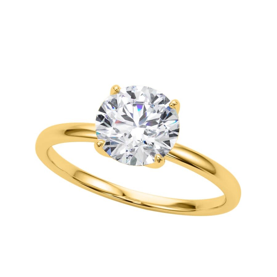 Shop Maulijewels 1.50 Carat Diamond Moissanite Solitaire Engagement Rings For Women In 10k Yellow Gold Ri