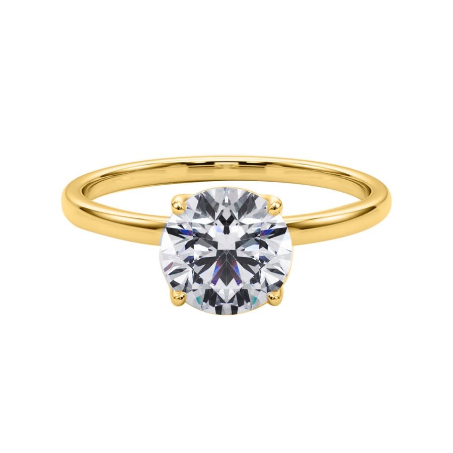 Shop Maulijewels 1.50 Carat Diamond Moissanite Solitaire Engagement Rings For Women In 10k Yellow Gold Ri