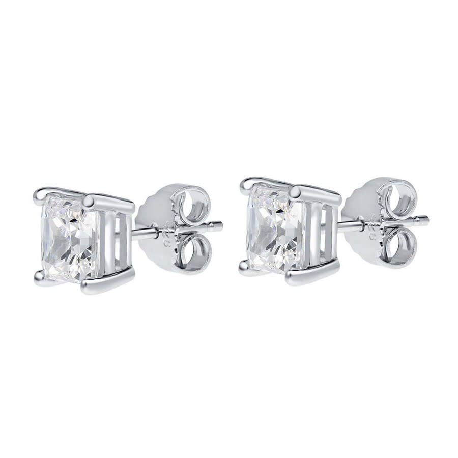 Maulijewels 1.50 Carat Natural Princess Cut Diamond ( G-h / Si1-si2 ) Women Stud Earrings In 14k Sol In White