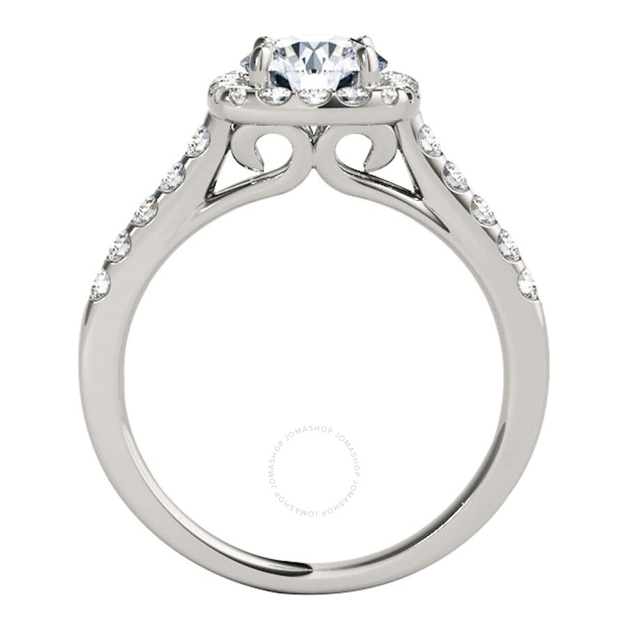 Shop Maulijewels 1.53 Carat Halo Diamond Moissanite Engagement Ring In 14k Solid White Gold In Ring Size