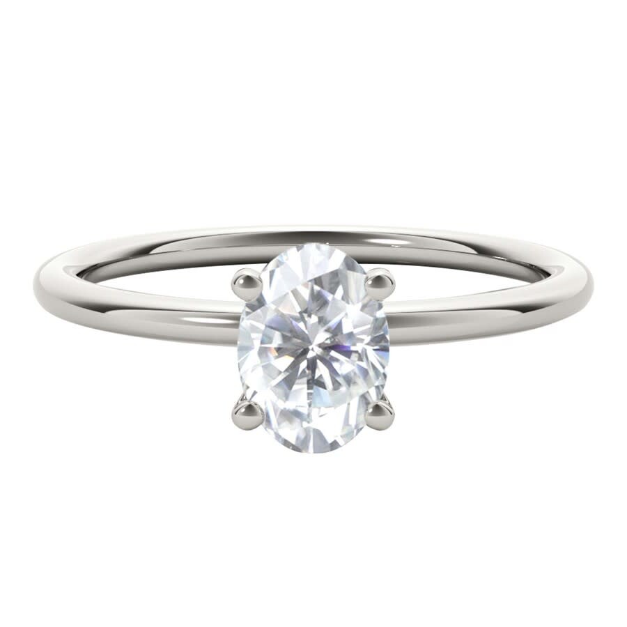 Maulijewels 2.00 Carat 9x7 Oval Shape Moissanite Solitaire Engagement Rings For Women In 10k Solid W In White