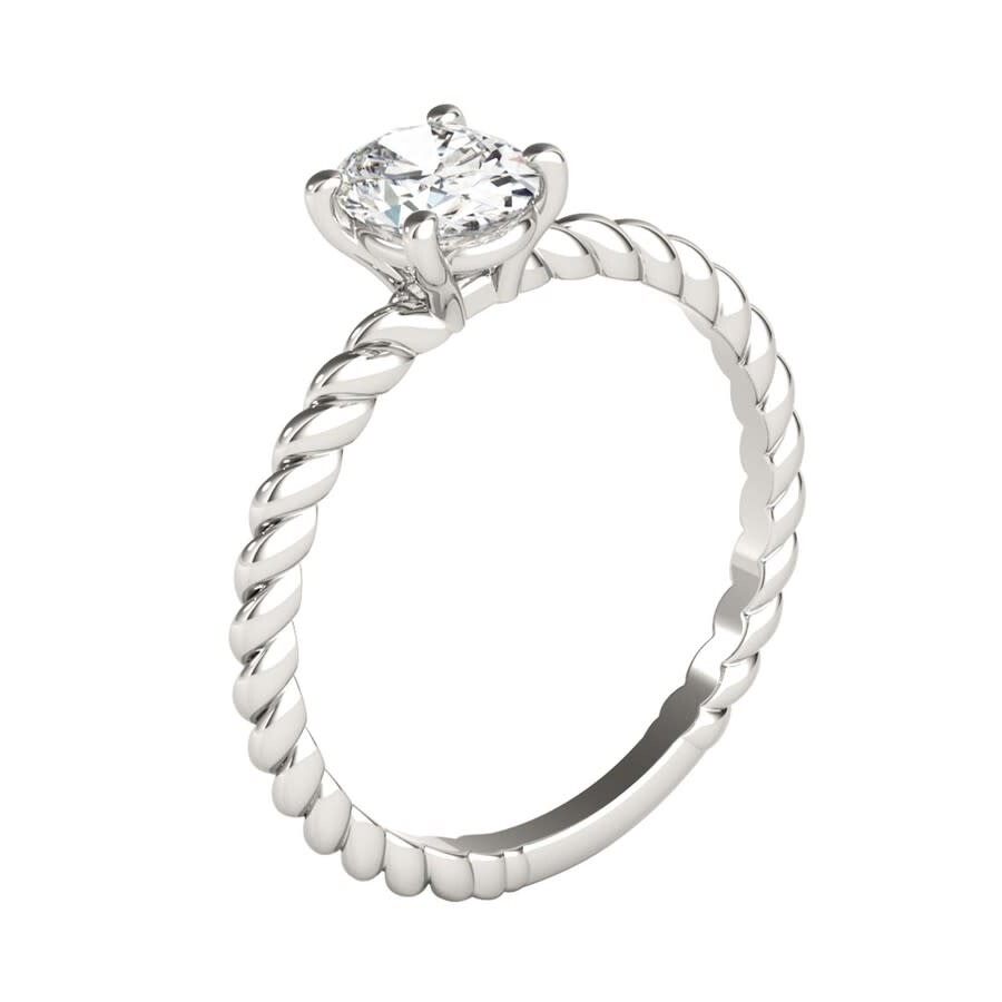 Maulijewels 2.00 Carat Oval Shape Prong Set Moissanite ( G-h/ Vs1 ) Solitaire Engagement Rings For W In White