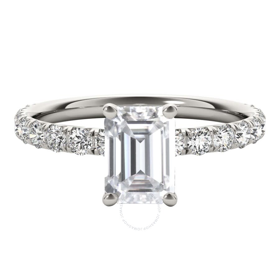 Maulijewels 2.50 Carat Natural Diamond Moissanite Engagement Rings For Women In 10k White Gold Ring In White
