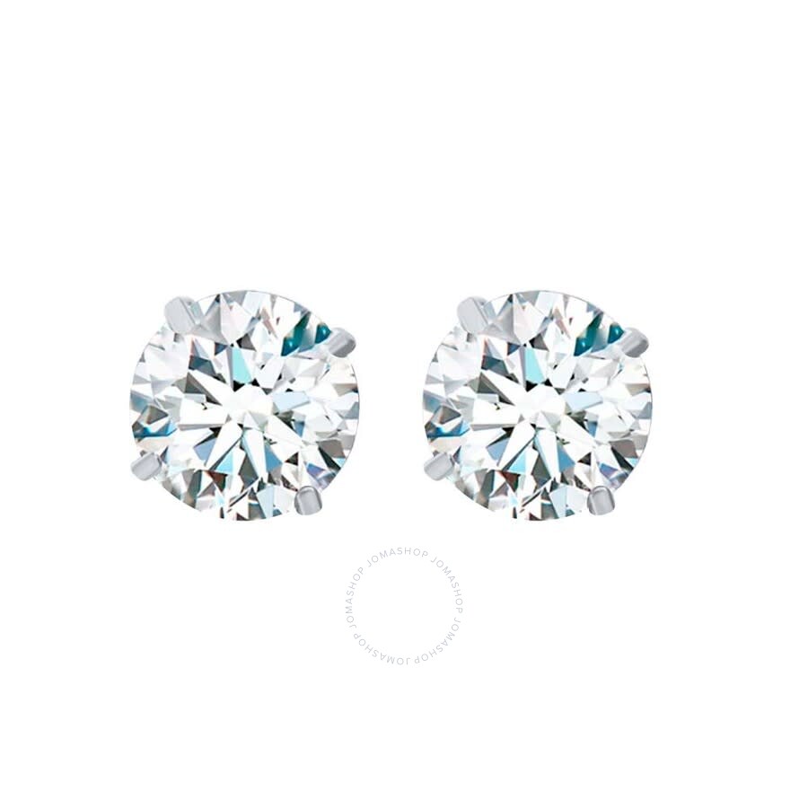 Maulijewels 2.50ct 14k Gold Gra Certified D-vvs1 Round White Moissanite Diamond Screw Back Studs Ear In White