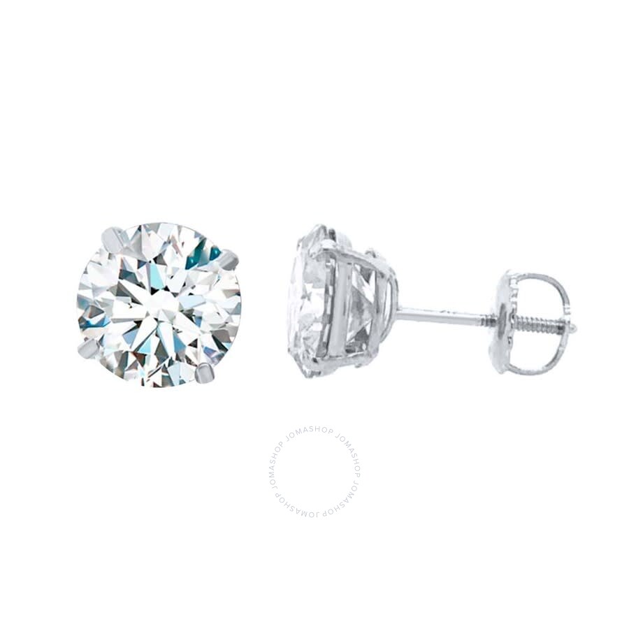 Maulijewels 2.50ct 14k Gold Gra Certified D-vvs1 Round White Moissanite Diamond Screw Back Studs Ear In White
