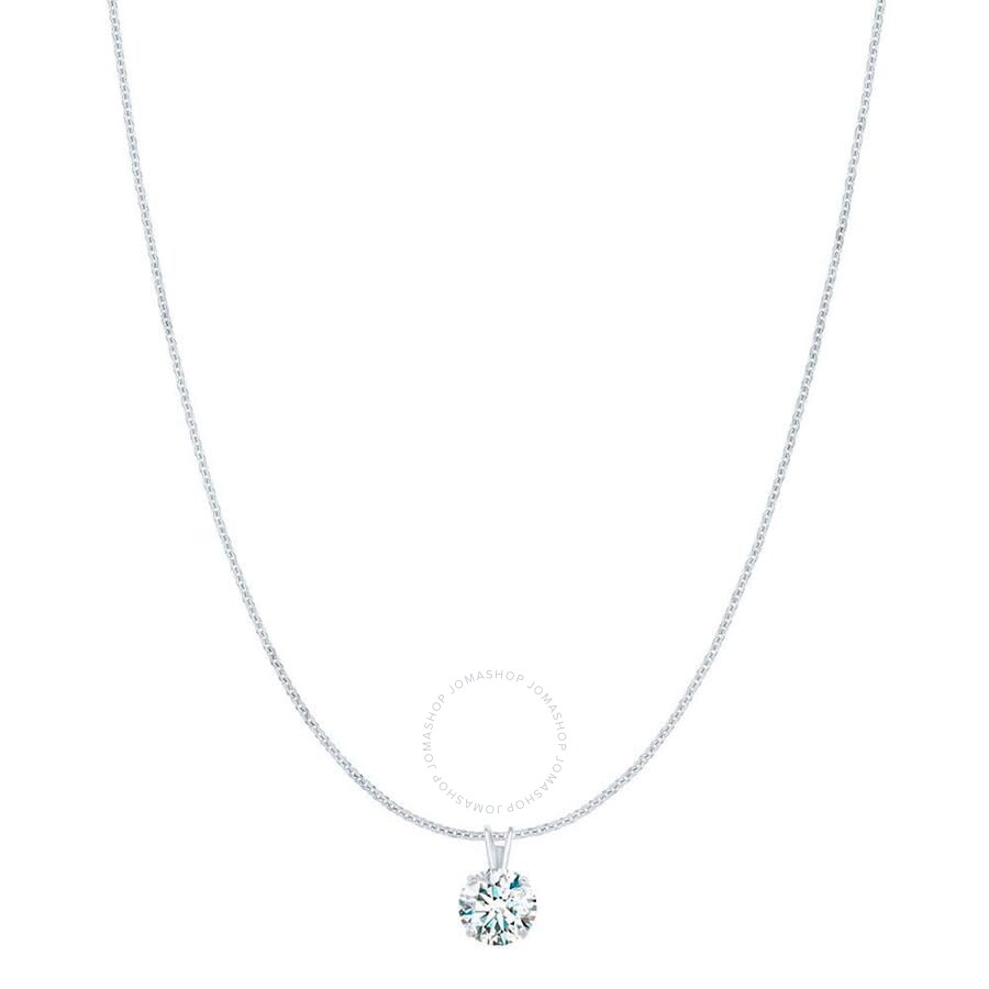 Maulijewels 3.00ct D-vvs1 White Moissanite Diamond 14k White Gold Solitaire Necklace With Gold Plate In Red