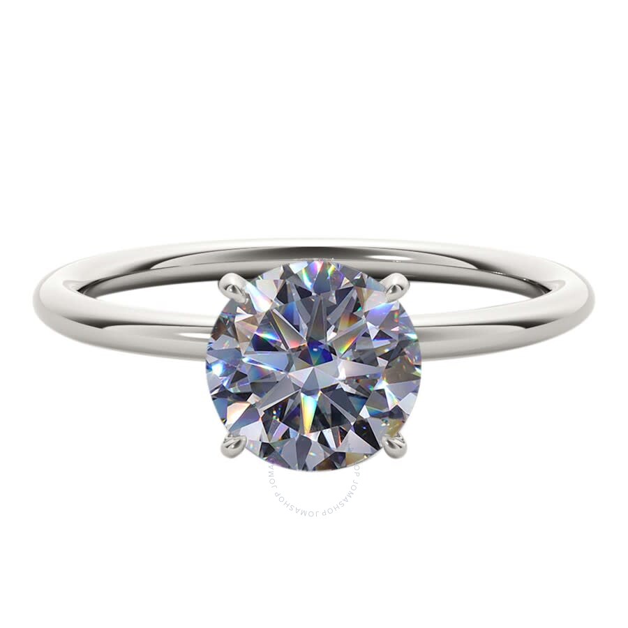 Maulijewels 3.06 Carat Diamond Moissanite Solitaire Engagement Rings For Women In 14k White Gold Rin In White