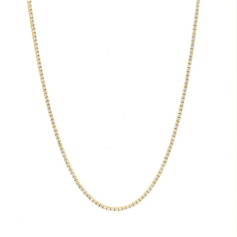 Maulijewels 5.25 Carat Natural Round White Diamond ( F-g / Si1 ) Necklace For Women With 18" Length In Yellow