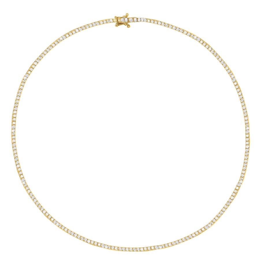 Maulijewels 5.25 Carat Natural Round White Diamond ( F-g / Si1 ) Necklace For Women With 18" Length In Yellow