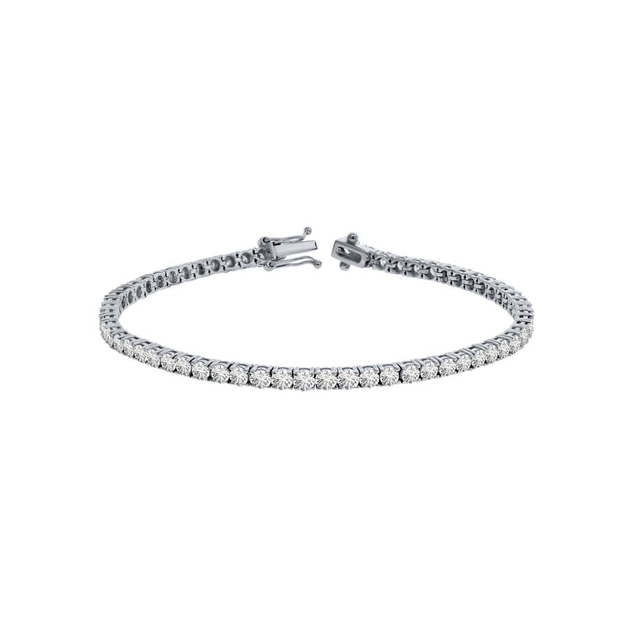 Maulijewels 7.20 Carat Natural Round White Diamond Igl Certified 7 Inch Link Tennis Bracelet For Wom In White