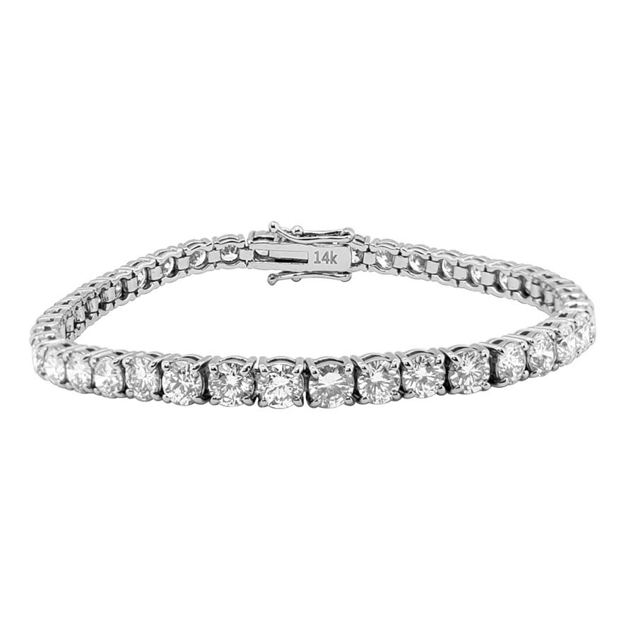 Shop Maulijewels 7.20 Carat Natural Round White Diamond Igl Certified 7 Inch Link Tennis Bracelet For Wom