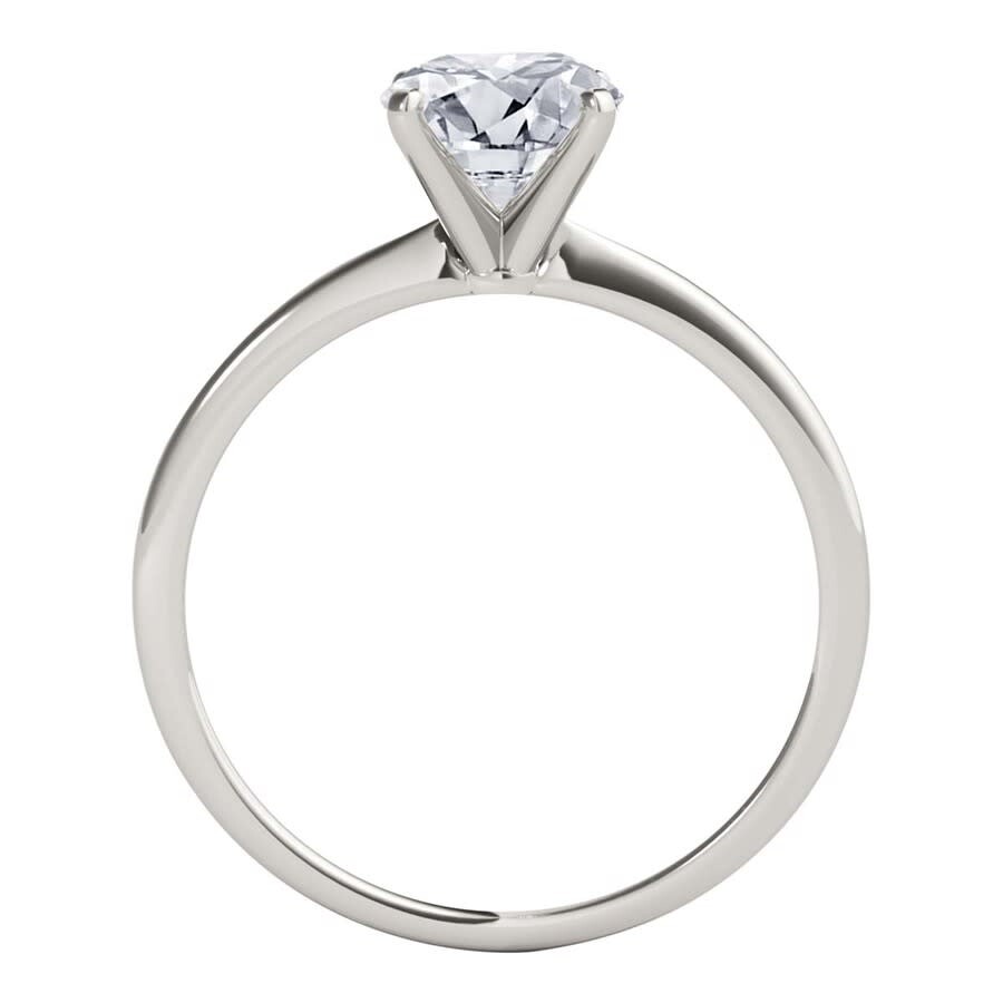 Maulijewels Ladies 14k White Gold 1 Ct Round Cut White Diamond Solitaire In White