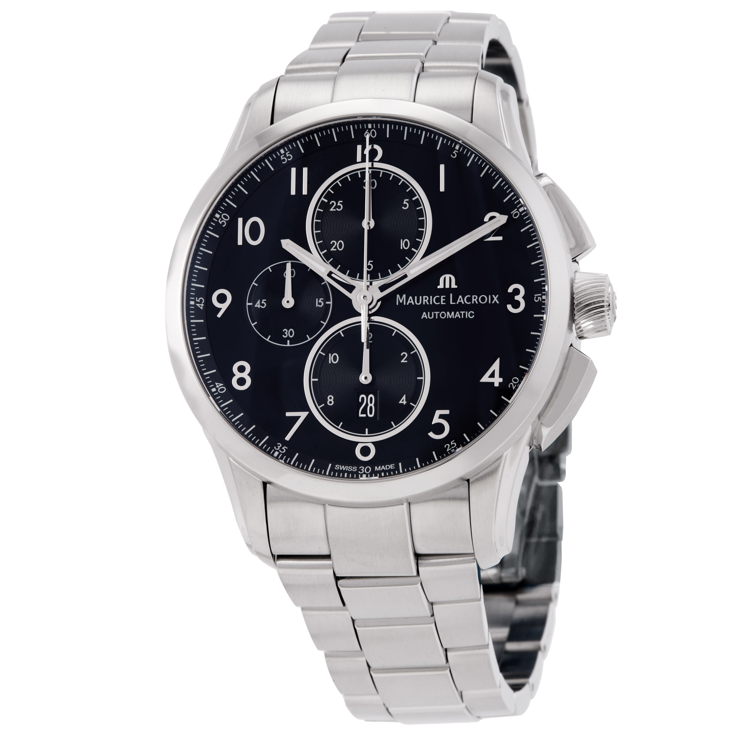 Maurice Lacroix Pontos Chronograph Automatic Black Dial Men's Watch PT6388-SS002-320-1