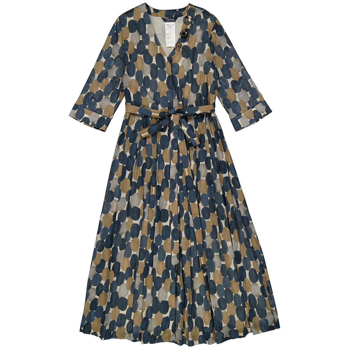 max mara cotton voile dress Max Mara | Woman - Cotton and silk voile maxi dress - Kaki