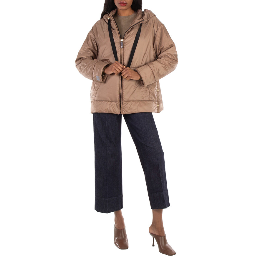 Max Mara Dali Hooded Padded Jacket In Yellow