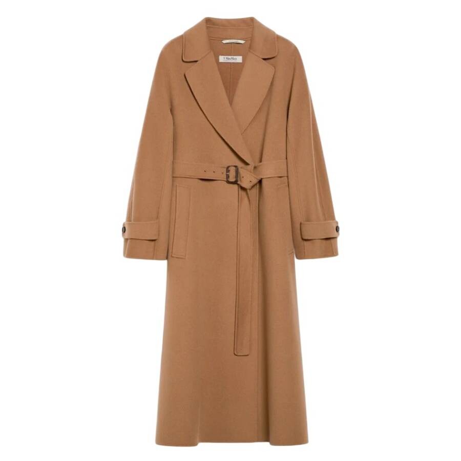 Max Mara Ebano Flared Coat In Yellow