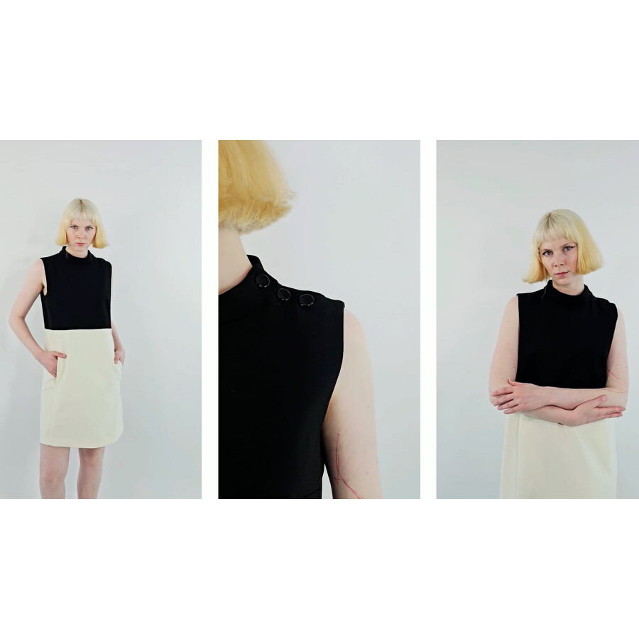 Fauno Colourblock Wool Dress, Brand Size 44 ( US Size 10 )