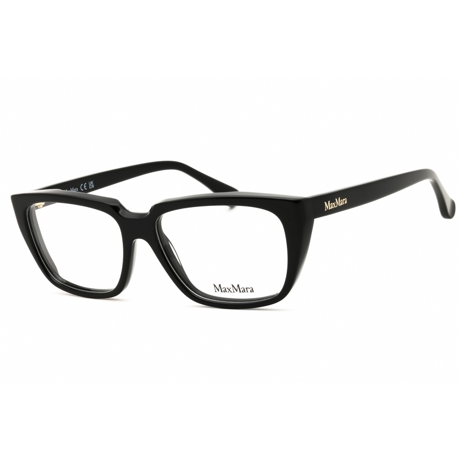 Max Mara Ladies Black Rectangular Eyeglass Frames Mm5112 In Black