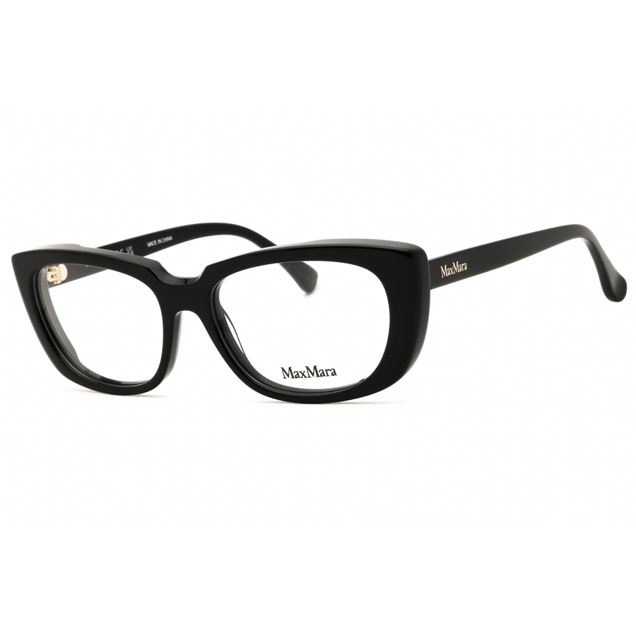 Max Mara Ladies Black Rectangular Eyeglass Frames Mm5114 In Black