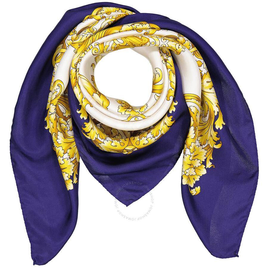 Max Mara Ladies Latte China Blue Silk Scarf 454603930002
