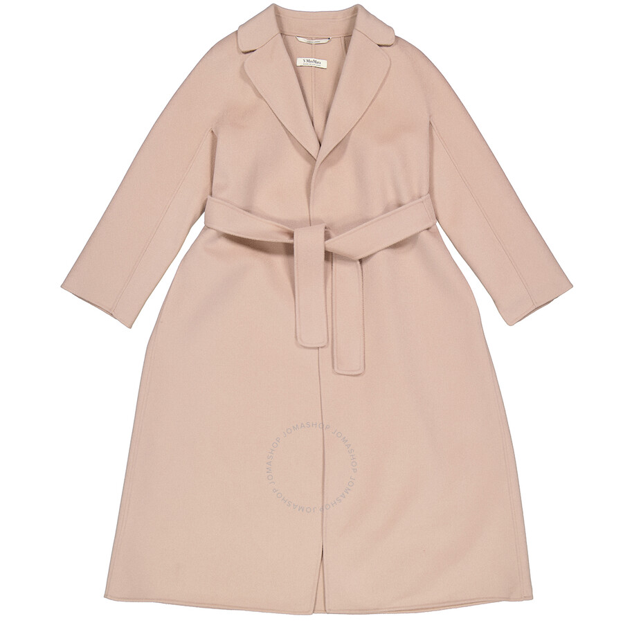 Max Mara Pink Esturia Wrap Wool Coat, Brand Size 44