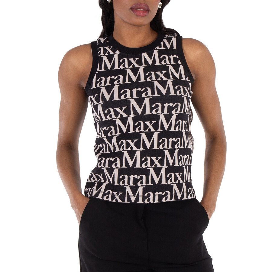 Max Mara Printed Vest In Black