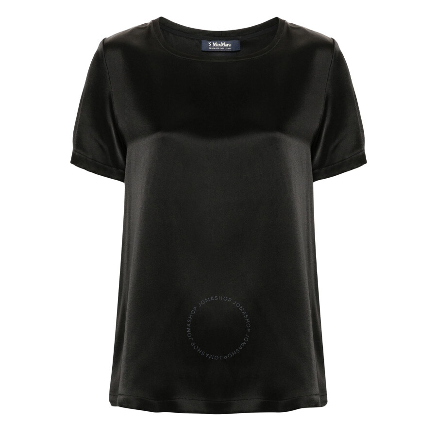 Max Mara Rebecca Satin Finish T-shirt In Black