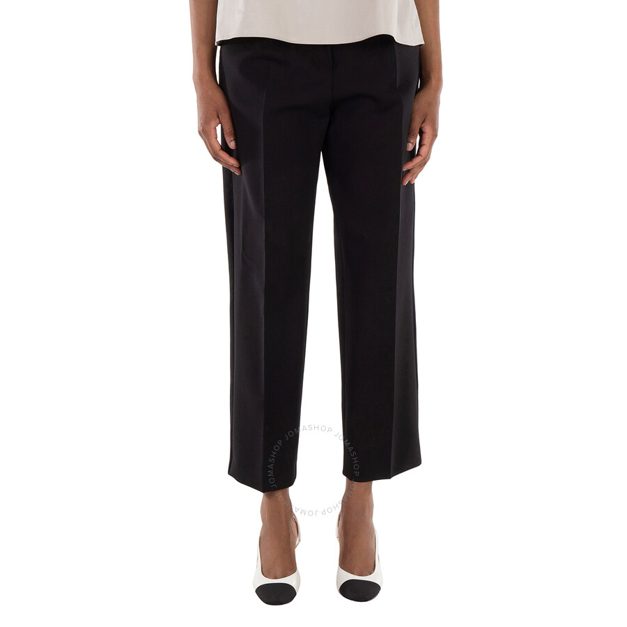 Max Mara Verbano Stretch-wool Trousers In Black