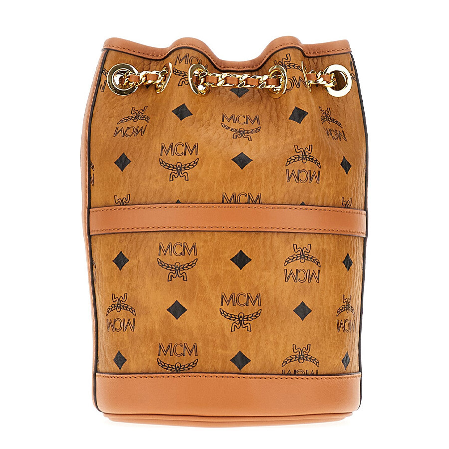 mcm バッグ mcm-aren-chain-leather-bucket-