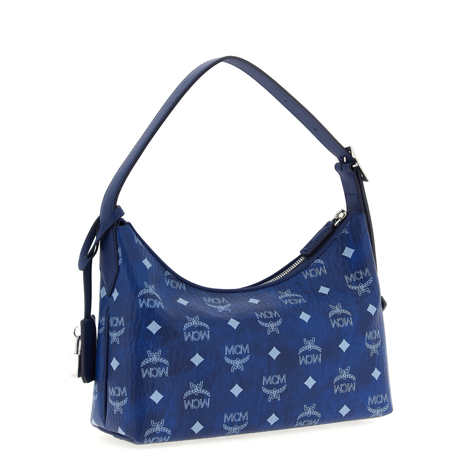 Mcm Aren Hobo Small Shoulder Bag In Blue