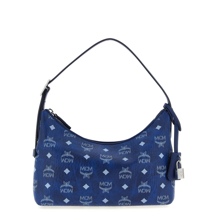 Mcm Aren Hobo Small Shoulder Bag In Blue