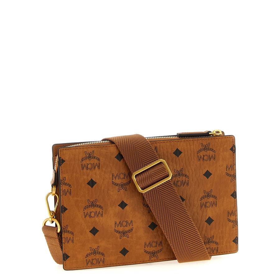 Mcm Shoulder Bags With Adjustable Strap And Front Pocket In Brown