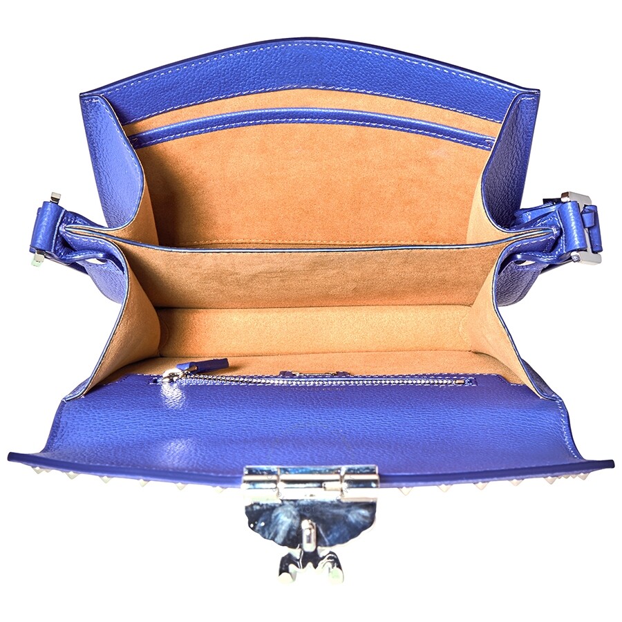 MCM Blue Patricia Studded Shoulder Bag - MCM - Handbags - Jomashop