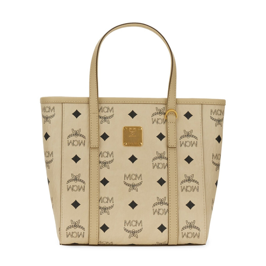 Mcm Mini Tony Printed Canvas Tote Bag In Neutral