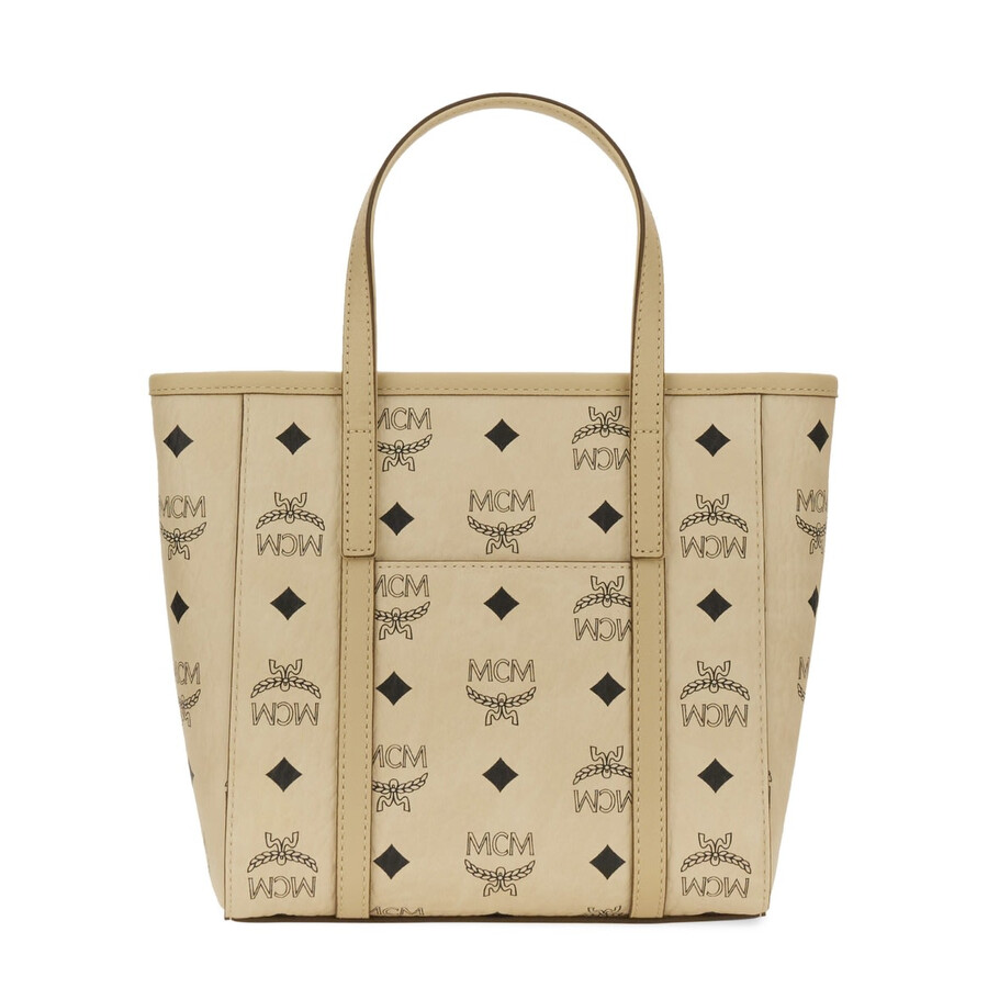 Mcm Mini Tony Printed Canvas Tote Bag In Neutral