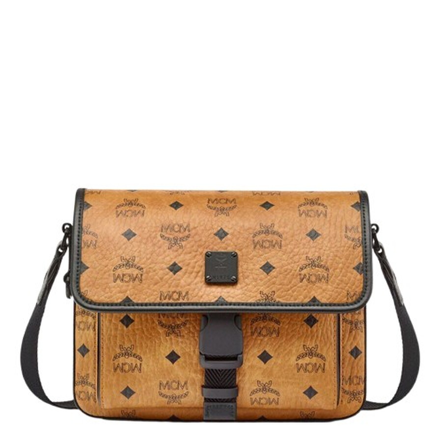 Mcm Klassik Messenger Visetos Monogram Bag In Brown