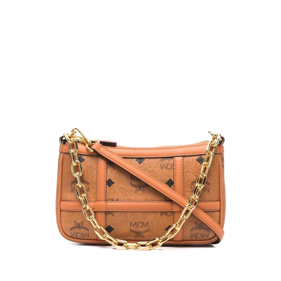 Mcm Ladies Delmy Shoulder Bag In Cognac Visetos In Brown