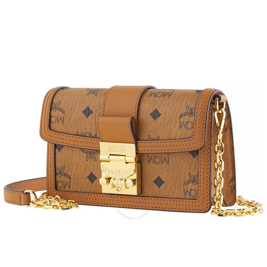 Mcm Ladies Gretl Crossbody In Cognac Visetos In Brown