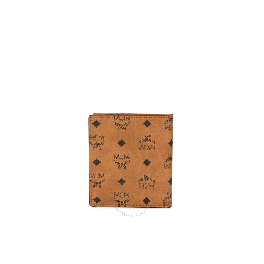 Mcm Men's Bifold Card Wallet In Visetos Original In Brown